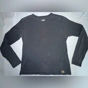 Carthartt Women’s Grey Long Sleeve 100% Cotton Tee Size Large 12-14